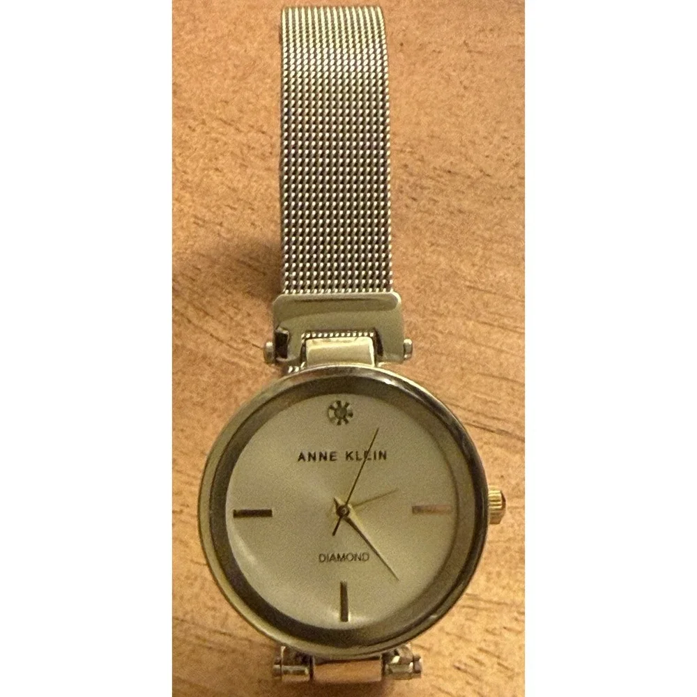 Anne Klein Diamond Women's Genuine Diamond‎ Silver Tone Analog Wrist Watch READ